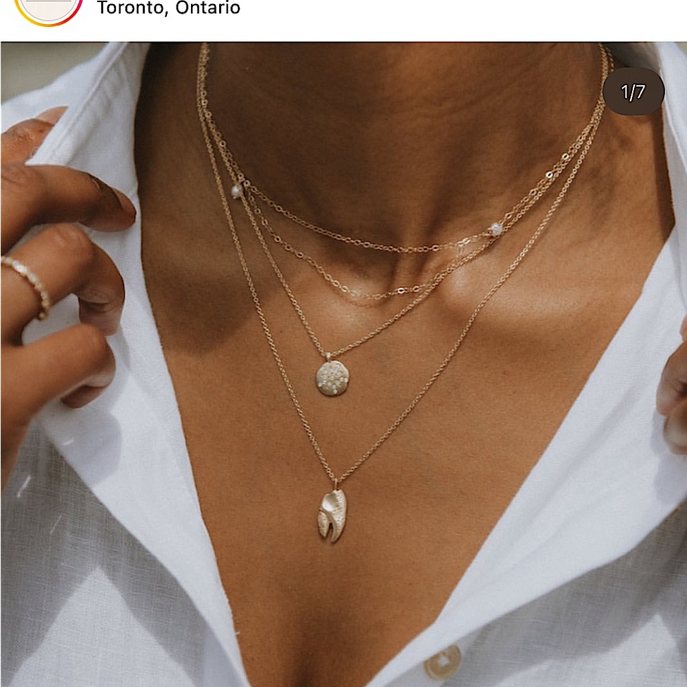 Bluboho renewal pearl collar necklace - 14k yellow gold